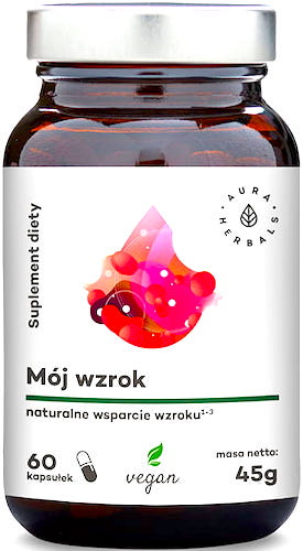 Aura Herbals Mój wzrok 60kaps vege luteina+zeaksantyna+antocyjany - suplement diety