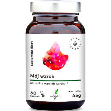 Aura Herbals Mój wzrok 60kaps vege luteina+zeaksantyna+antocyjany - suplement diety