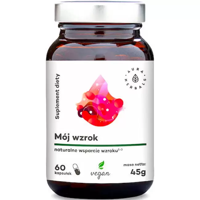 Aura Herbals Mój wzrok 60kaps vege luteina+zeaksantyna+antocyjany - suplement diety