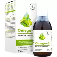 Aura Herbals Omega-3 370mg DHA 700mg EPA 200ml płyn - suplement diety Olej rybi Serce Mózg Wzrok DHA EPA