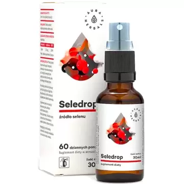 Aura Herbals Seledrop Selen selenian sodu 110mcg 30ml vege aerozol - suplement diety Tarczyca Odporność