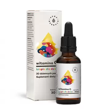 Aura Herbals Witamina C dla dzieci 100mg krople 30ml - suplement diety WYPRZEDAŻ