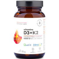Aura Herbals Witamina D3 4000IU   K2 100mcg Mk-7 90kaps - suplement diety Odporność, Stawy, Kości