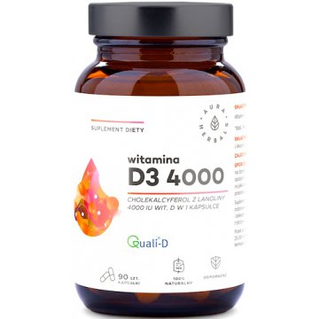 Aura Herbals Witamina D3 4000IU 90kaps - suplement diety Odporność, Stawy
