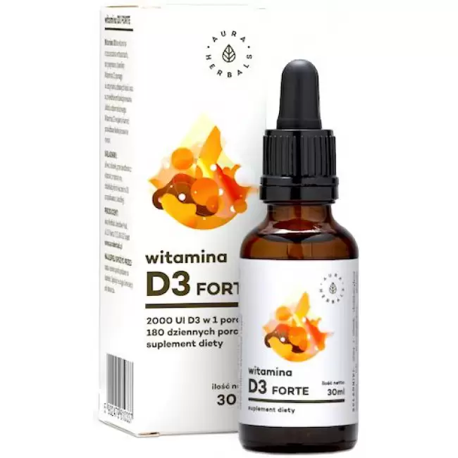 Aura Herbals Witamina D3 forte 2000IU 30ml - suplement diety