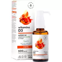 Aura Herbals Witamina D3 4000IU z lanoliny MCT-Oil 50ml krople Forte - suplement diety Odporność Kości Zęby