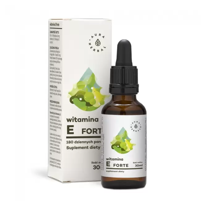 Aura Herbals Witamina E Forte 30ml krople - suplement diety Naturlana ze Słonecznika