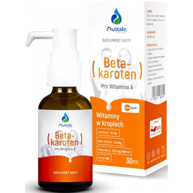 Avitale Beta-karoten ProWitamina A w kroplach 4,5mg 30ml - suplement diety