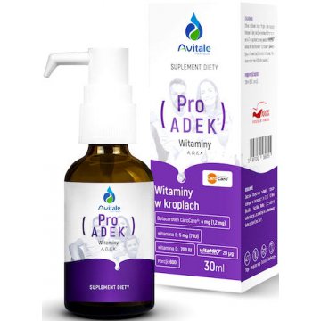Avitale Pro ADEK witaminy A+D+E+K w kroplach 30ml - suplement diety