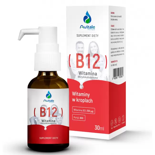 AVITALE Witamina B12 200mcg 30ml - suplement diety Metylokobalamina