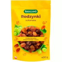 Bakalland Rodzynki sułtańskie bez konserwantów 400g Premium Błonnik Potas Żelazo B6