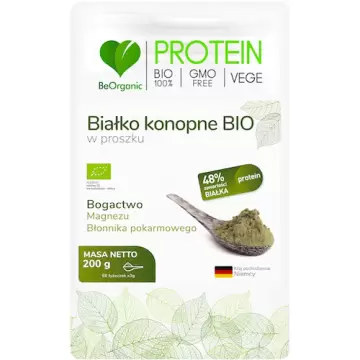 BeOrganic BIO Białko konopne proszek 200g vege - suplement diety Ekologiczne Proteiny