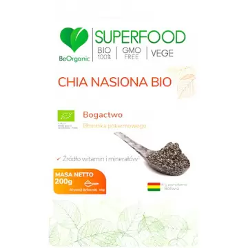BeOrganic BIO Chia nasiona 200g vege - suplement diety