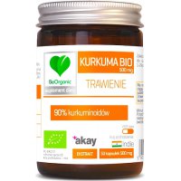 BeOrganic BIO Kurkuma Ekstrakt 90% 500mg 50kaps vege - suplement diety Ekologiczne Kurkuminoidy 90%