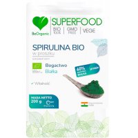 BeOrganic BIO Spirulina Eko proszek 200g vege - suplement diety Witalność
