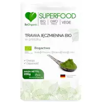 BeOrganic BIO Trawa jęczmienna Eko proszek 200g vege Witaminy, minerały, enzymy