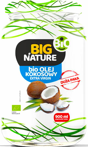BIG Nature bio Olej Kokosowy Nierafinowany Extra Virgin 900ml