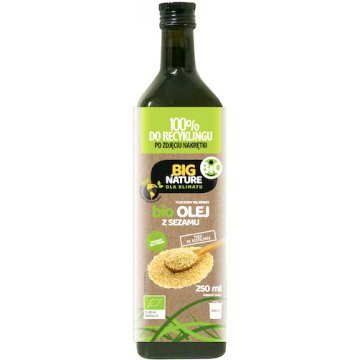 BIG Nature BIO Olej Sezamowy Tłoczony na zimno vege 250ml szkło