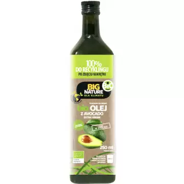 BIG Nature BIO Olej z Awokado Extra virgin Nierafinowany vege 250ml szkło Avocado