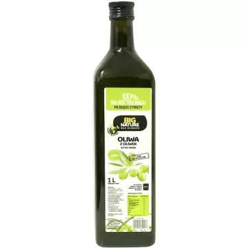 BIG Nature Oliwa z Oliwek Extra virgin 1000ml szkło 1l Tłoczona na zimno