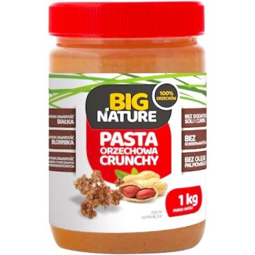 BIG Nature Pasta Orzechowa Crunchy 1kg Masło Orzechowe