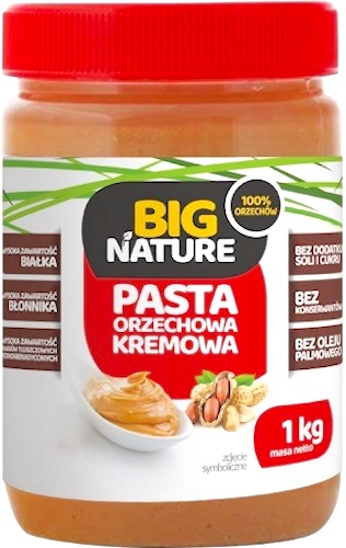 BIG Nature Pasta Orzechowa Kremowa 1kg Masło Orzechowe