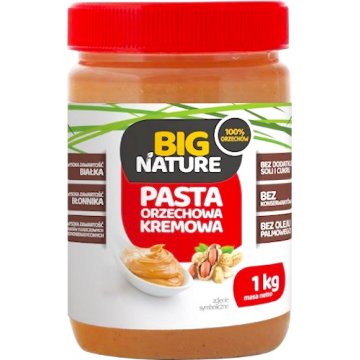 BIG Nature Pasta Orzechowa Kremowa 1kg Masło Orzechowe