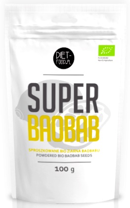 Diet Food BIO Baobab - sproszkowane Bio owoce Baobabu 200g ekologiczne vege