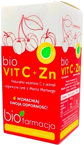 BioFarmacja bioVIT Witamina C + Cynk 14saszetek vege - suplement diety