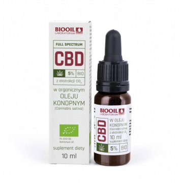 BIOOIL Ekstrakt CBD 5% w oleju konopnym BIO 10ml - suplement diety PROMOCJA