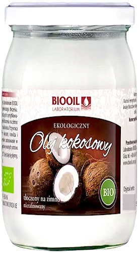 BIOOIL Olej kokosowy BIO tłoczony na zimno Nierafinowany 900ml Ekologiczny