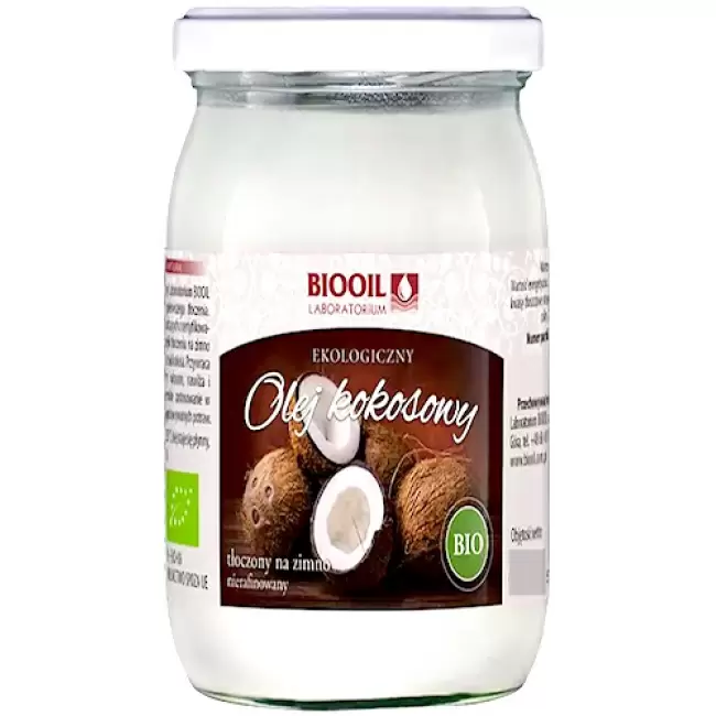 BIOOIL Olej kokosowy BIO tłoczony na zimno Nierafinowany 900ml Certyfikat Ekologiczny