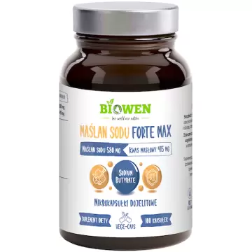 Biowen Maślan sodu Forte MAX 580mg 100kaps vege Kwas masłowy - suplement diety