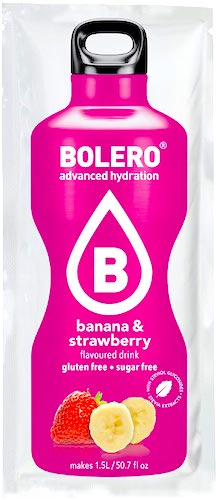 Bolero Drink instant Banana&Strawberry bez cukru i glutenu saszetka 9g Napój bananowo-truskawkowy