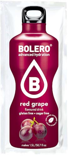 Bolero Drink instant Red Grape bez cukru i glutenu saszetka 9g Napój o smaku czerwonych winogron