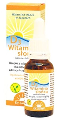 Dr. Jacobs D3 witamina słońca krople 20ml produkt wegetariański - suplement diety