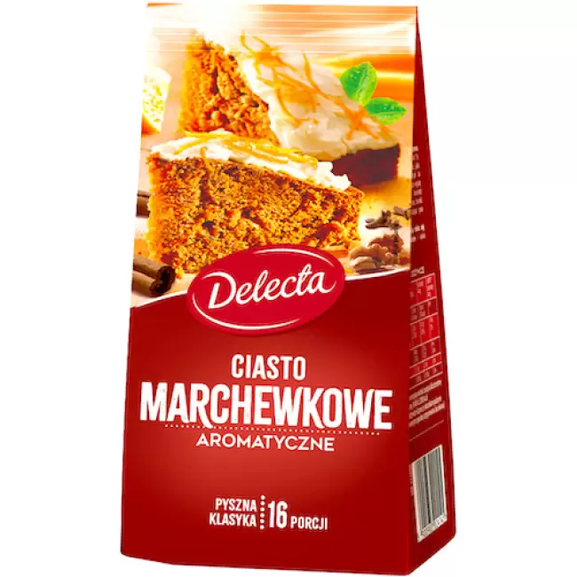 Delecta Ciasto marchewkowe aromatyczne 410g Gotowa mieszanka 16 porcji