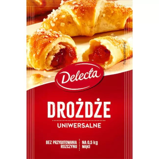 Delecta Drożdże uniwersalne instant 8g Bez rozczynu Suszone