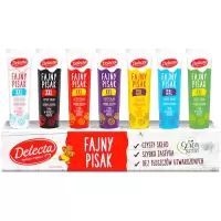 Delecta Fajny Pisak XXL do dekoracji ciast Mix Zestaw 7x30g biały czarny zielony żółty fioletowy niebieski czerwony