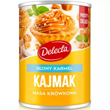 Delecta Kajmak Masa krówkowa smak słony karmel 400g Ciasta Desery Gęsta Mazurek Wafle Prosty skład