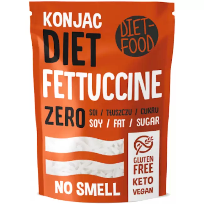 Diet Food 4 x Diet Pasta Fettuccine - makaron roślinny Konnyak (4 x 200gr netto) shirataki bezglutenowy KETO
