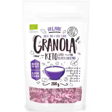 Diet Food BIO KETO Granola z Czarną Porzeczką 200g vege