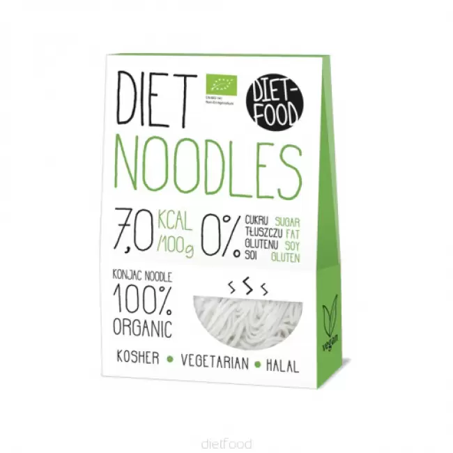 Diet Food BIO Organic Noodles - makaron roślinny Konnyak 300gr netto shirataki 