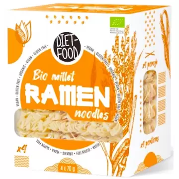 Diet Food BIO organiczny Makaron jaglany Ramen bezglutenowy 280g vege