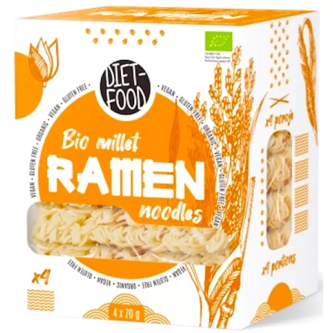 Diet Food BIO organiczny Makaron jaglany Ramen bezglutenowy 280g vege