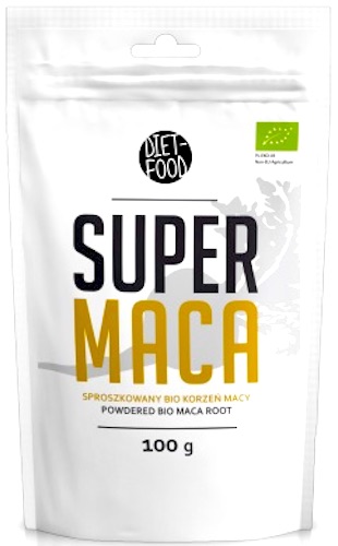Diet Food BIO SUPER MACA - sproszkowany Bio korzeń - 200g ekologiczna vege