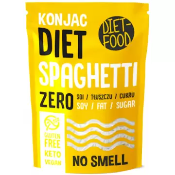 Diet Food 4 x Diet Pasta Spaghetti - makaron roślinny Konnyak (4 x 200gr netto) shirataki bezglutenowy KETO