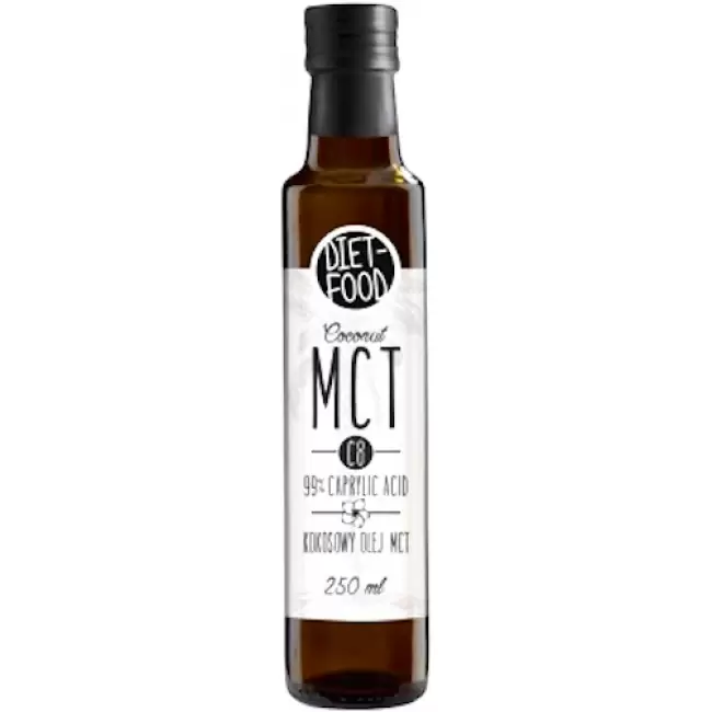 Diet Food Olej MCT C8 kokosowy keto 250ml vege kwas kaprylowy KETO