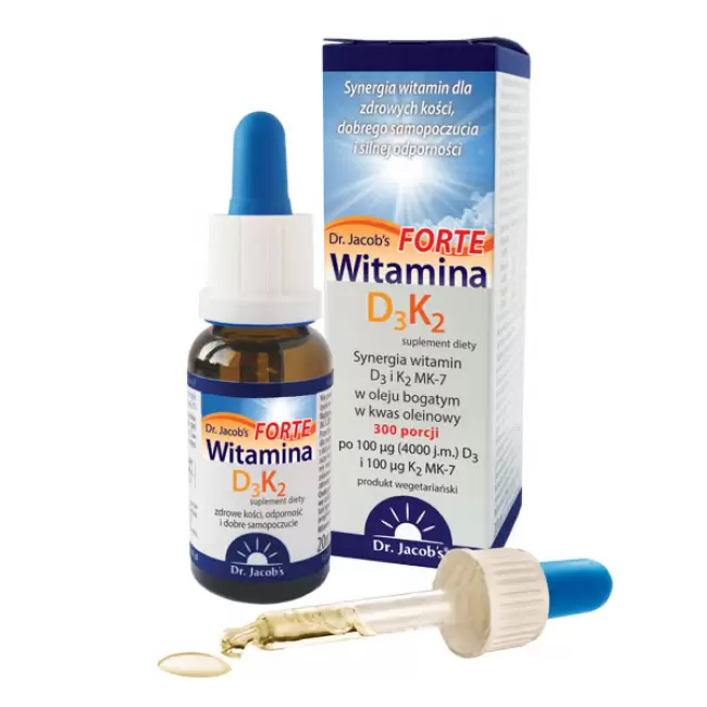 Dr. Jacobs Witamina D3 K2 FORTE 20ml produkt wegetariański - suplement diety