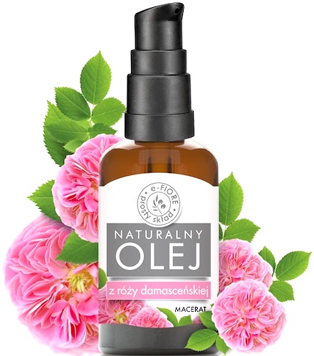 e-Fiore 100% Olej z płatków Róży Damasceńskiej 30ml ujędrniające serum dla skóry dojrzałej